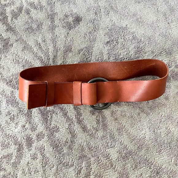 Michael Kors Wide Brown Leather Belt